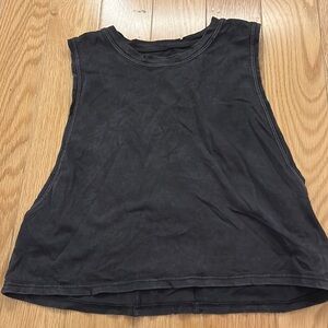 high neck black cropped tank top